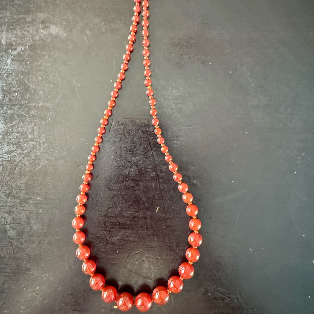 Elegant Red Agate Necklace